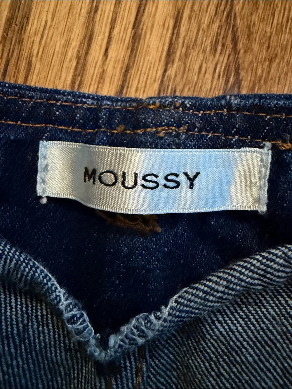 MOUSSY High Rise Sailor Denim Shorts Dark Wash Size 1 (XS/25) Japanese Denim